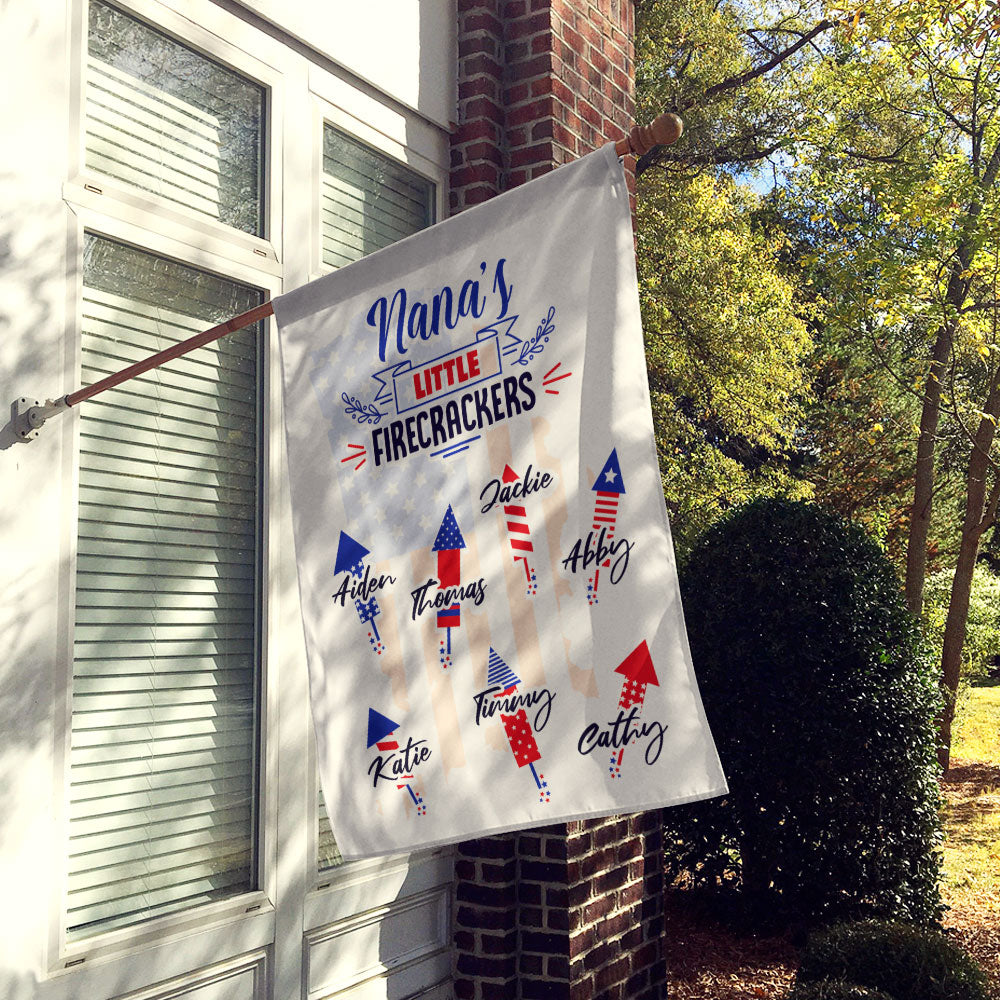 Grandma’s Little Firecrackers Personalized Flag