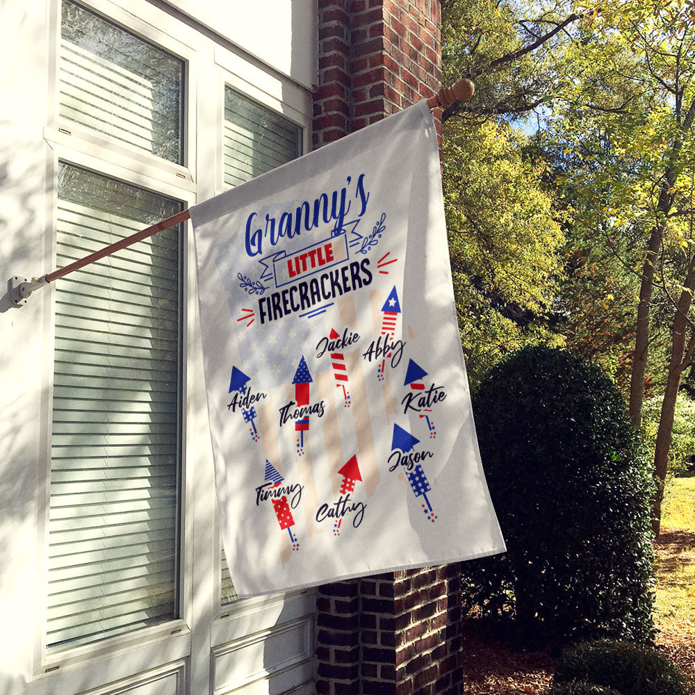 Grandma’s Little Firecrackers Personalized Flag
