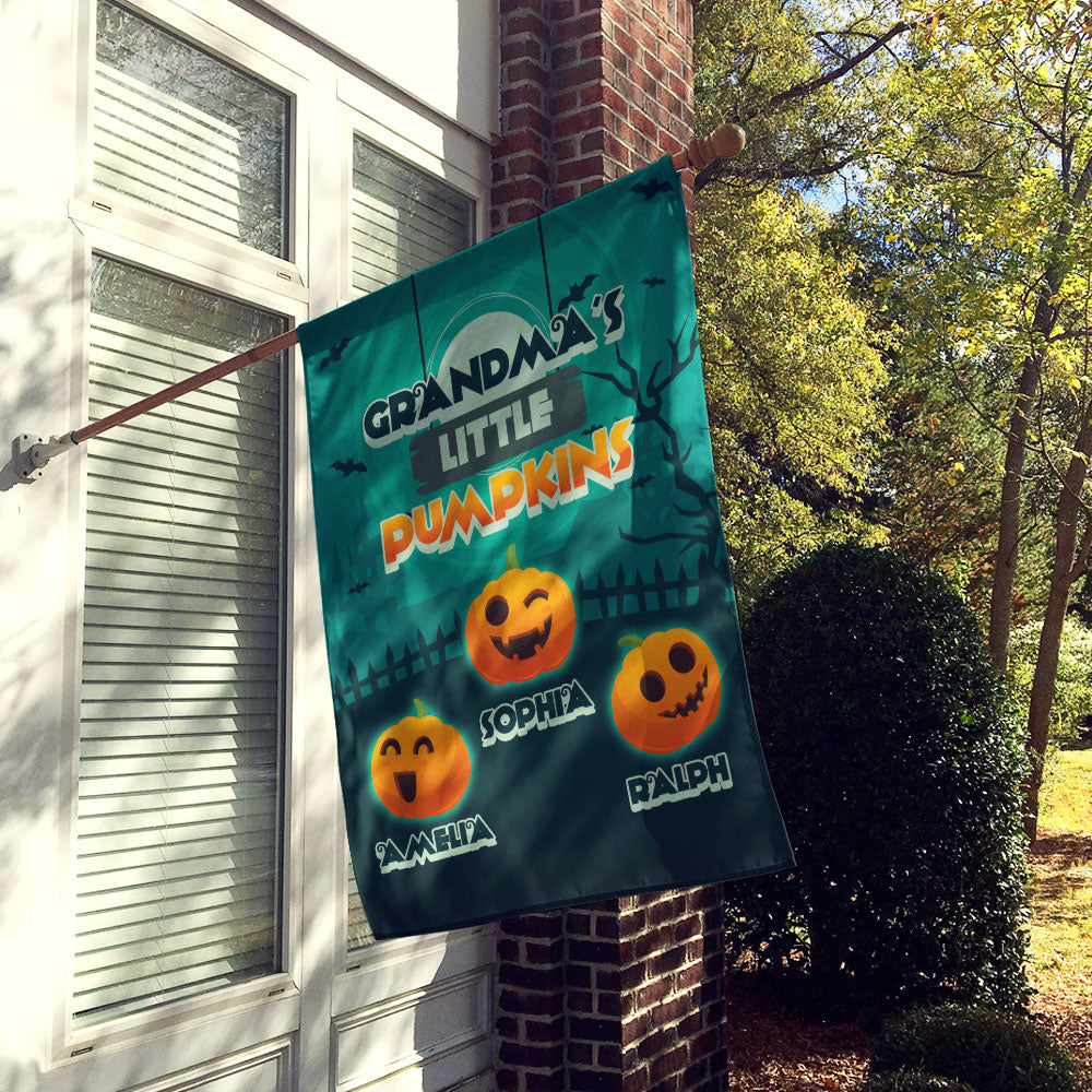Grandma’s Little Pumpkins Halloween Personalized Flag