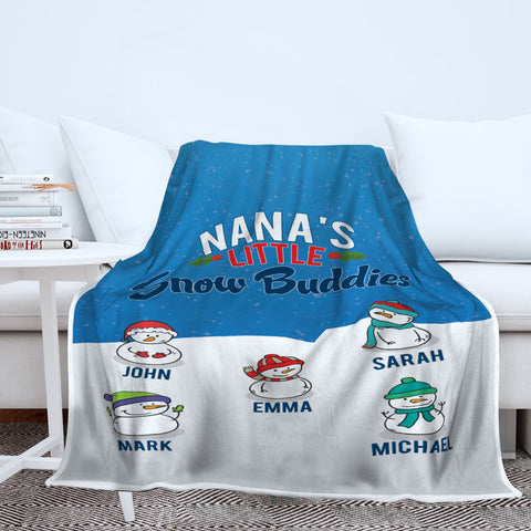 Grandma’s Little Snow Buddies Personalized Blanket