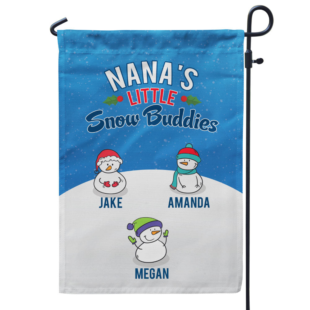 Grandma’s Little Snow Buddies Personalized Flag