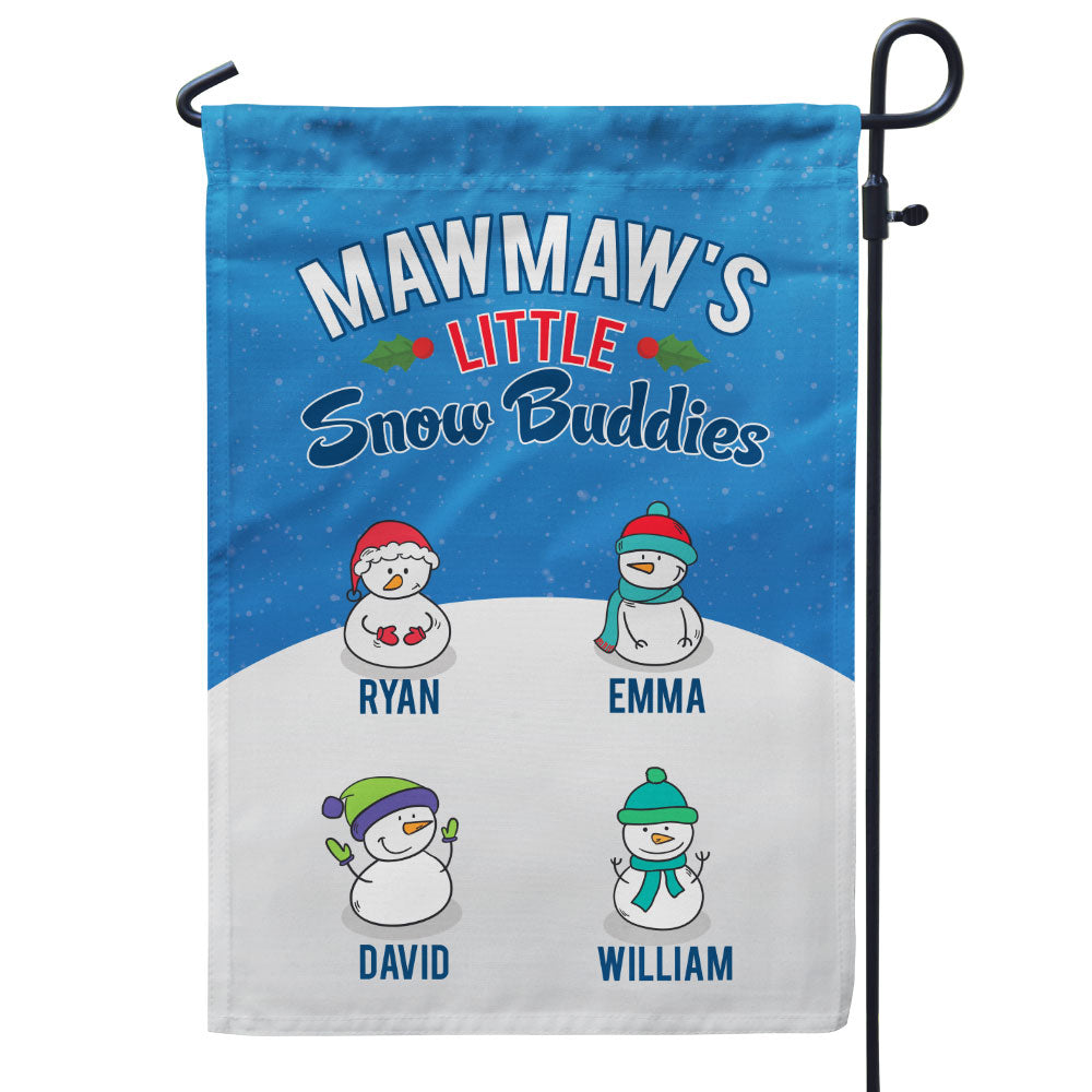 Grandma’s Little Snow Buddies Personalized Flag