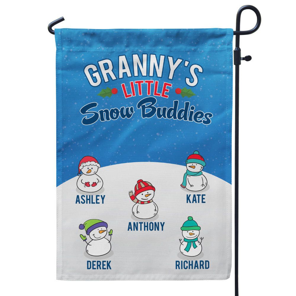 Grandma’s Little Snow Buddies Personalized Flag