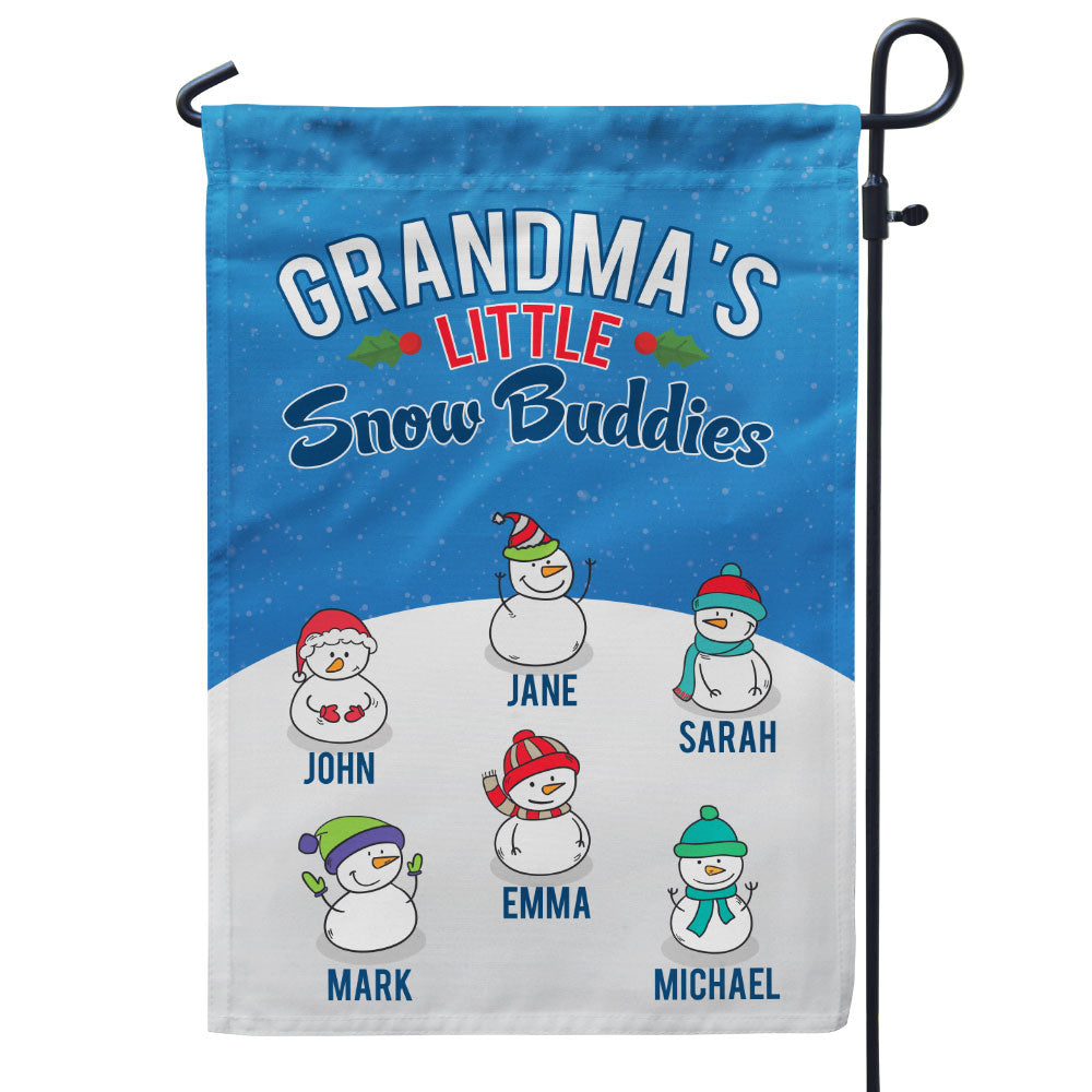 Grandma’s Little Snow Buddies Personalized Flag