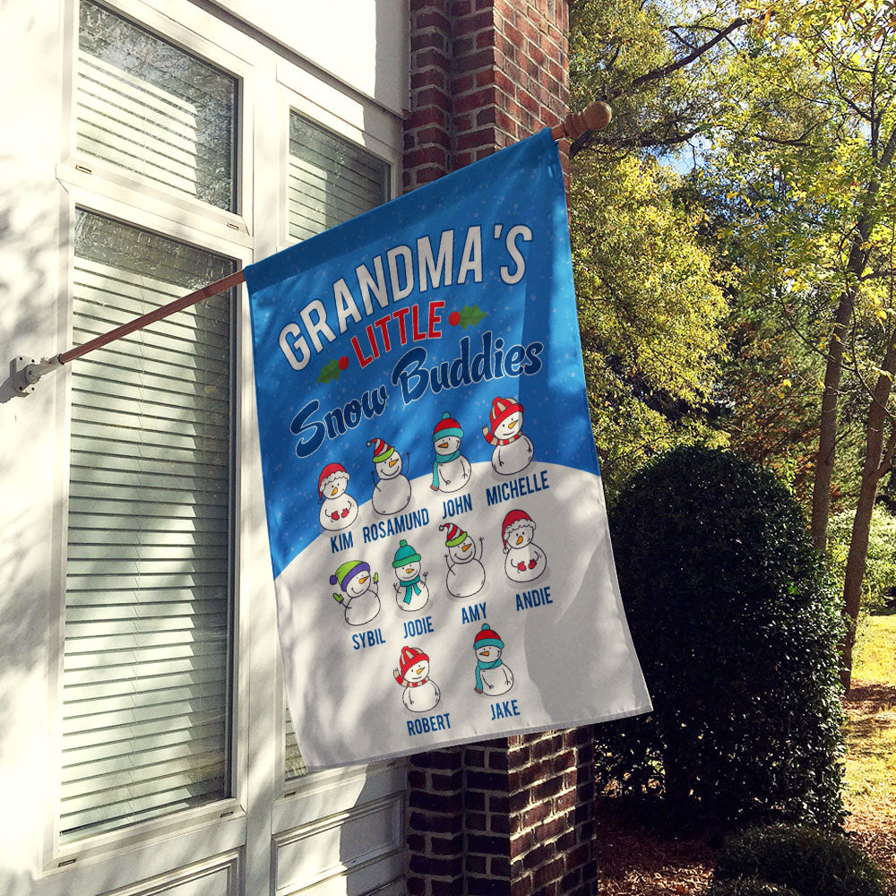 Grandma’s Little Snow Buddies Personalized Flag