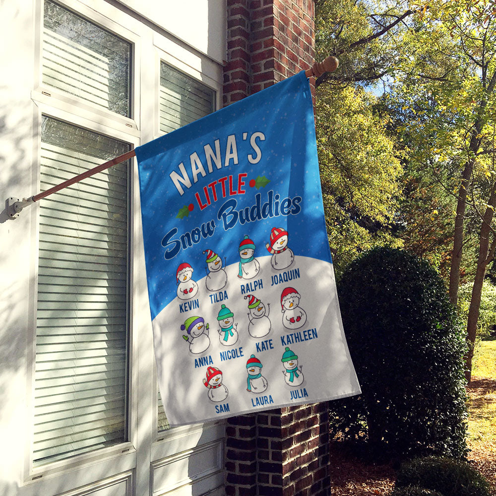 Grandma’s Little Snow Buddies Personalized Flag