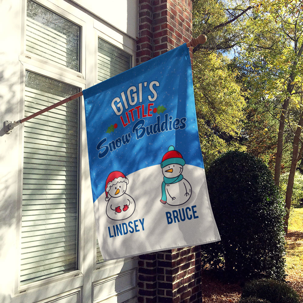 Grandma’s Little Snow Buddies Personalized Flag