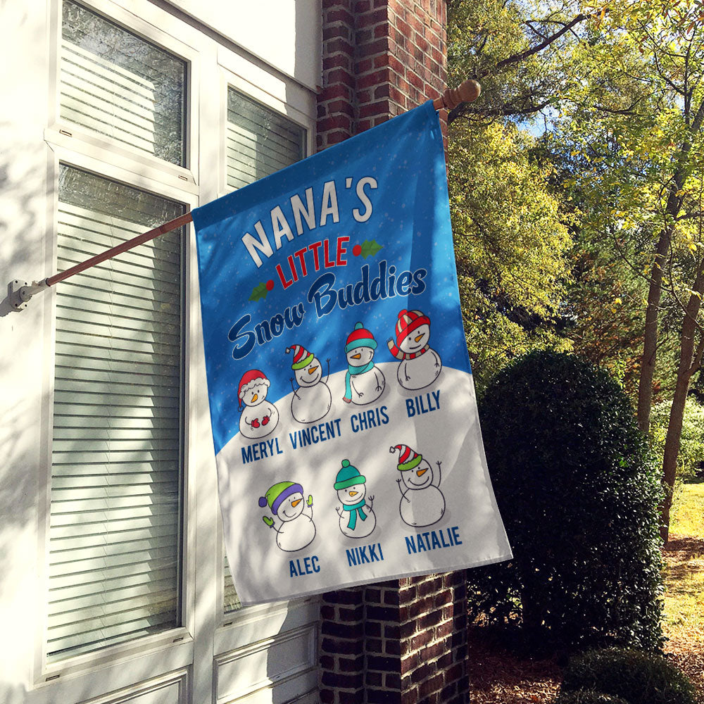 Grandma’s Little Snow Buddies Personalized Flag