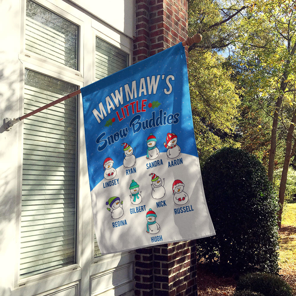 Grandma’s Little Snow Buddies Personalized Flag