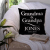 Grandma and Grandpa Personalized Throw Pillow with Insert