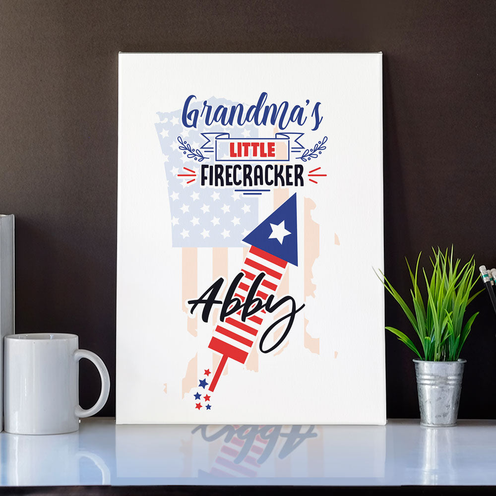 Grandma’s Little Firecrackers Personalized Wall Art Canvas