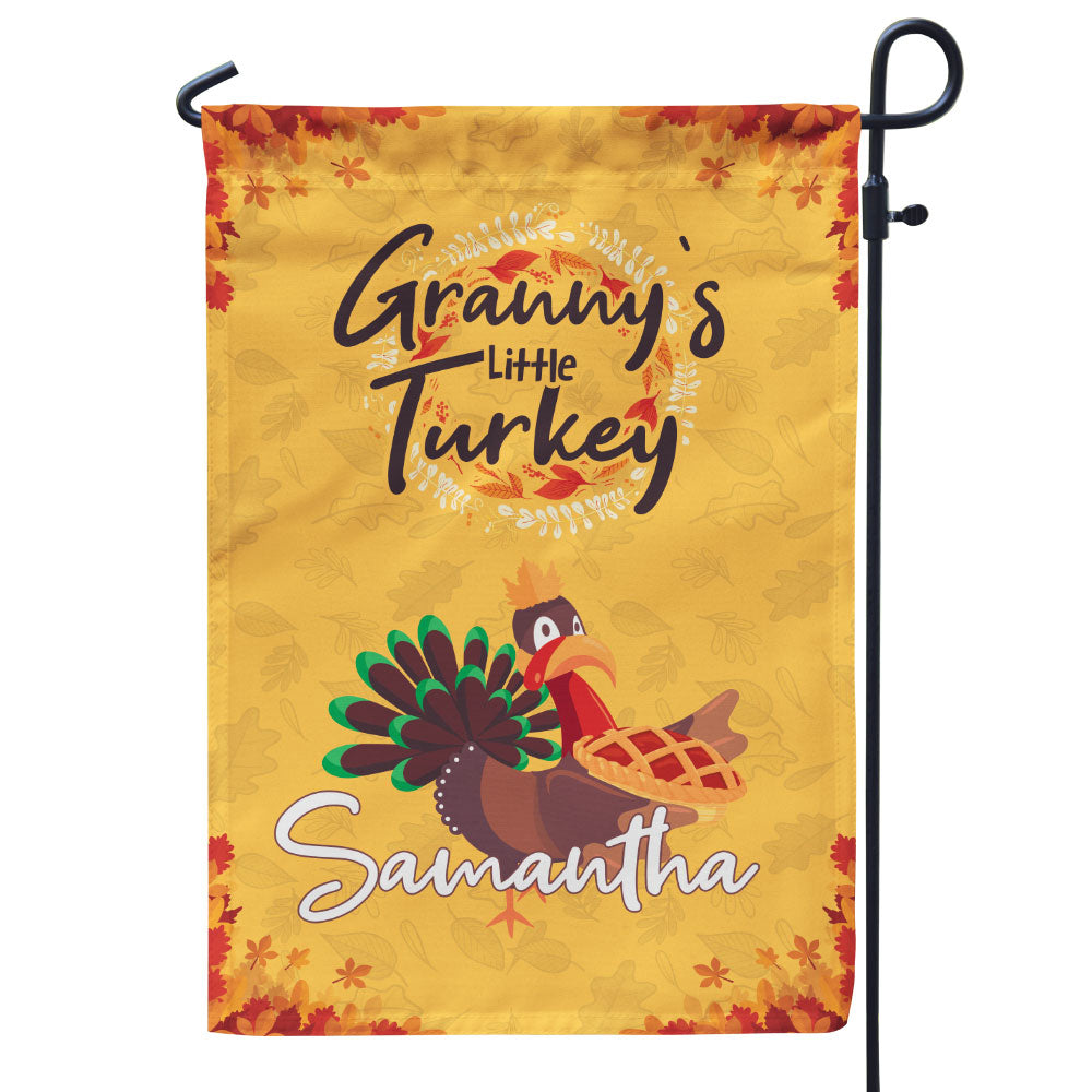 Grandma's Little Turkeys Personalized Flag