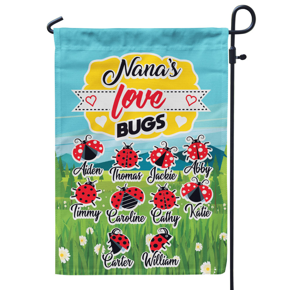 Grandma’s Love Bugs Personalized Flag