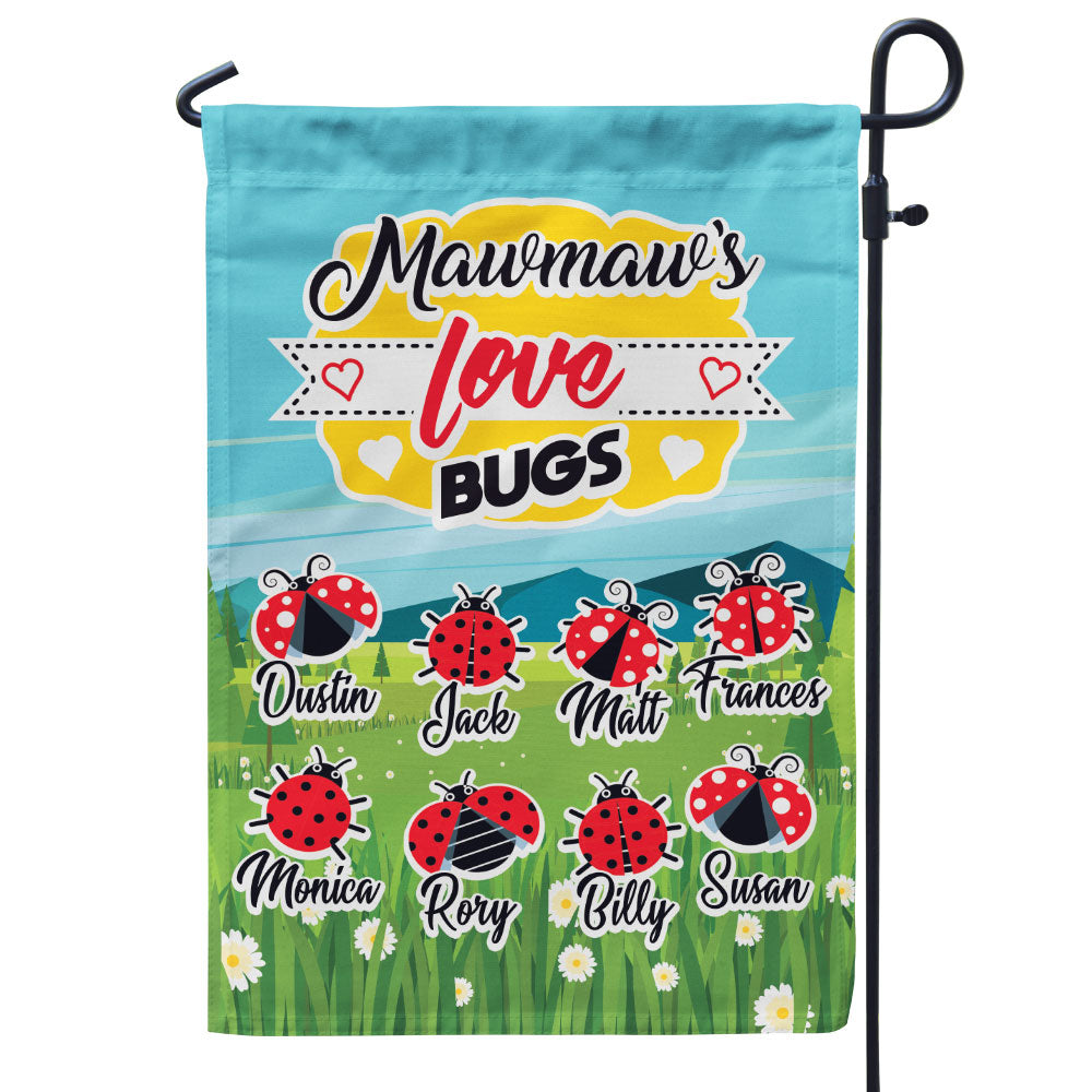 Grandma’s Love Bugs Personalized Flag