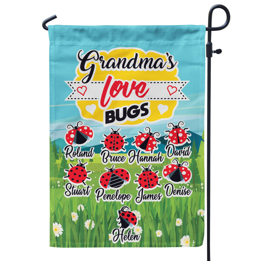 Grandma’s Love Bugs Personalized Flag