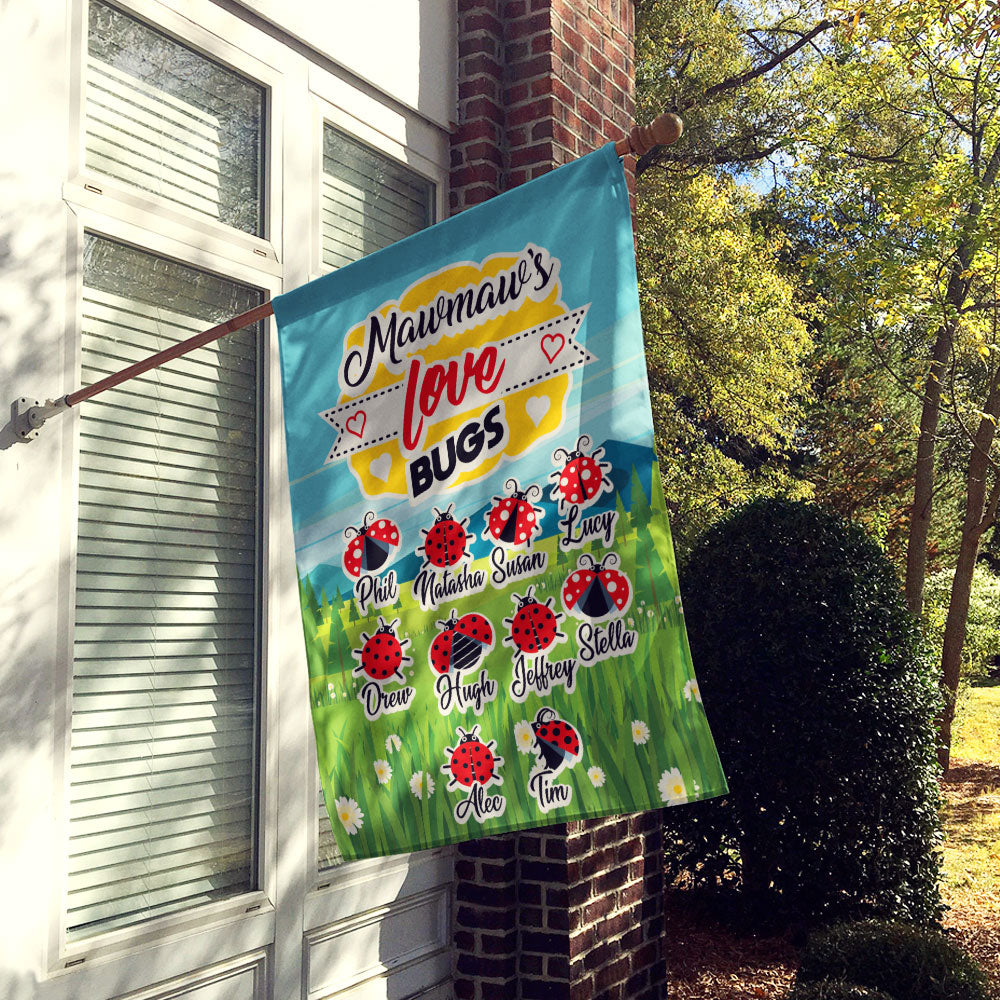 Grandma’s Love Bugs Personalized Flag
