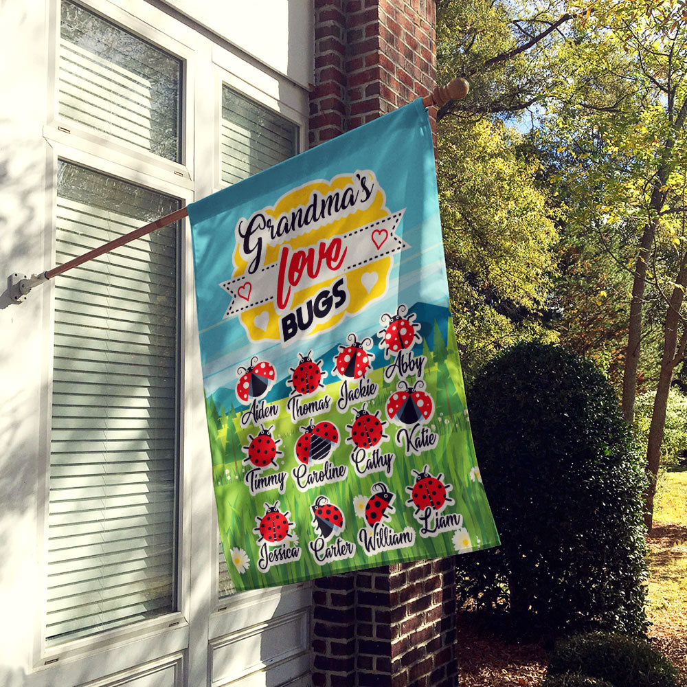 Grandma’s Love Bugs Personalized Flag