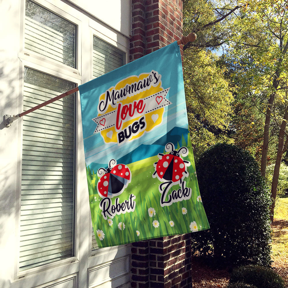 Grandma’s Love Bugs Personalized Flag