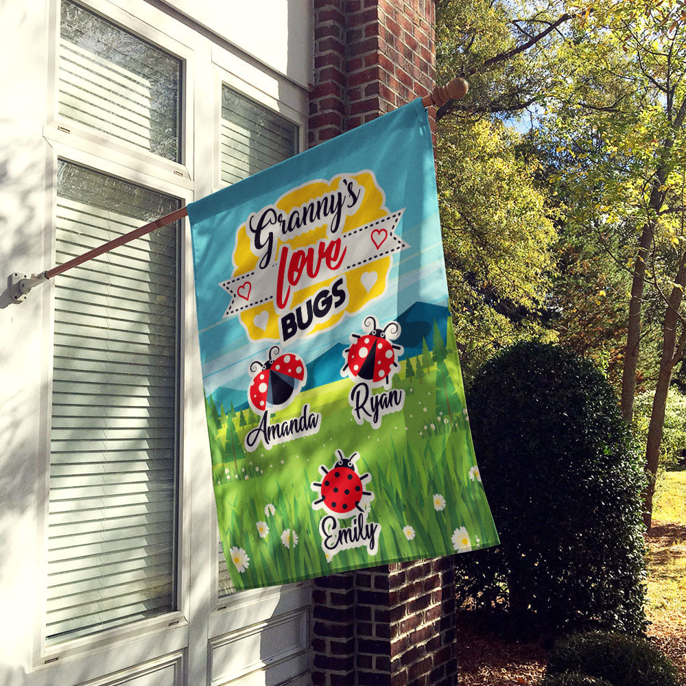 Grandma’s Love Bugs Personalized Flag