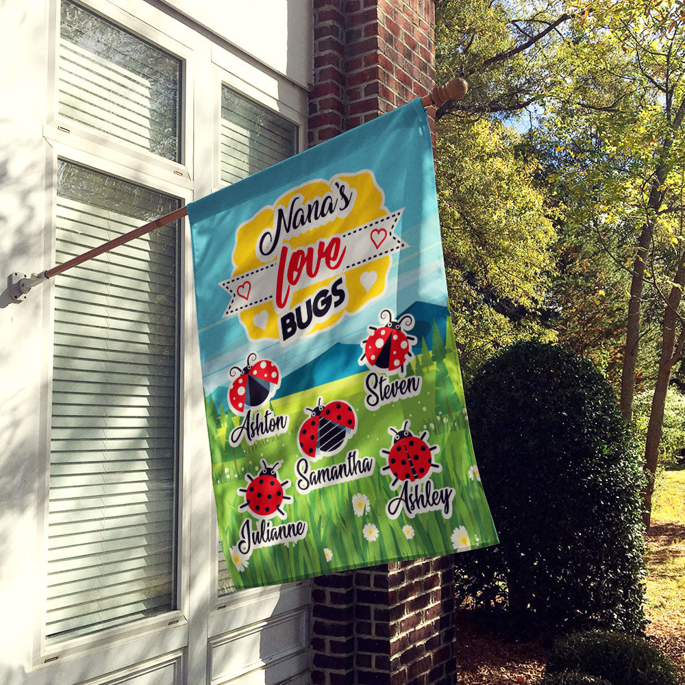 Grandma’s Love Bugs Personalized Flag