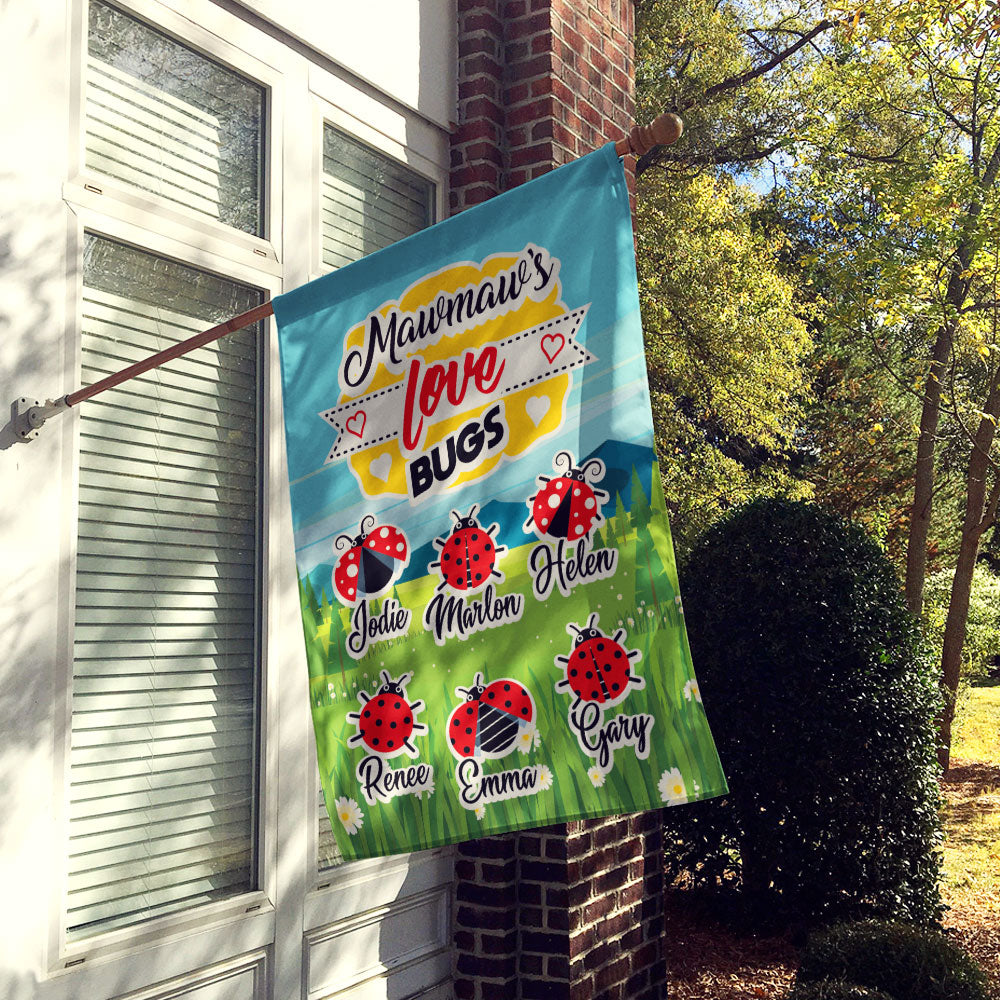 Grandma’s Love Bugs Personalized Flag