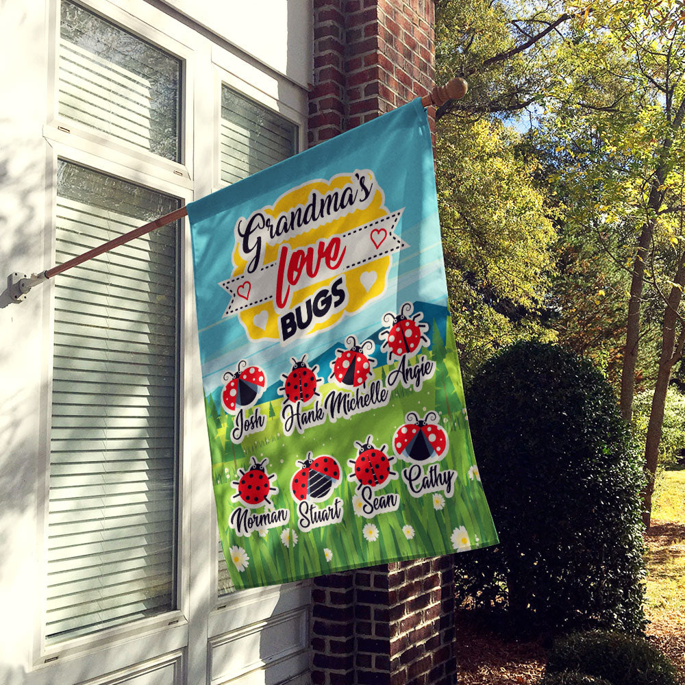 Grandma’s Love Bugs Personalized Flag