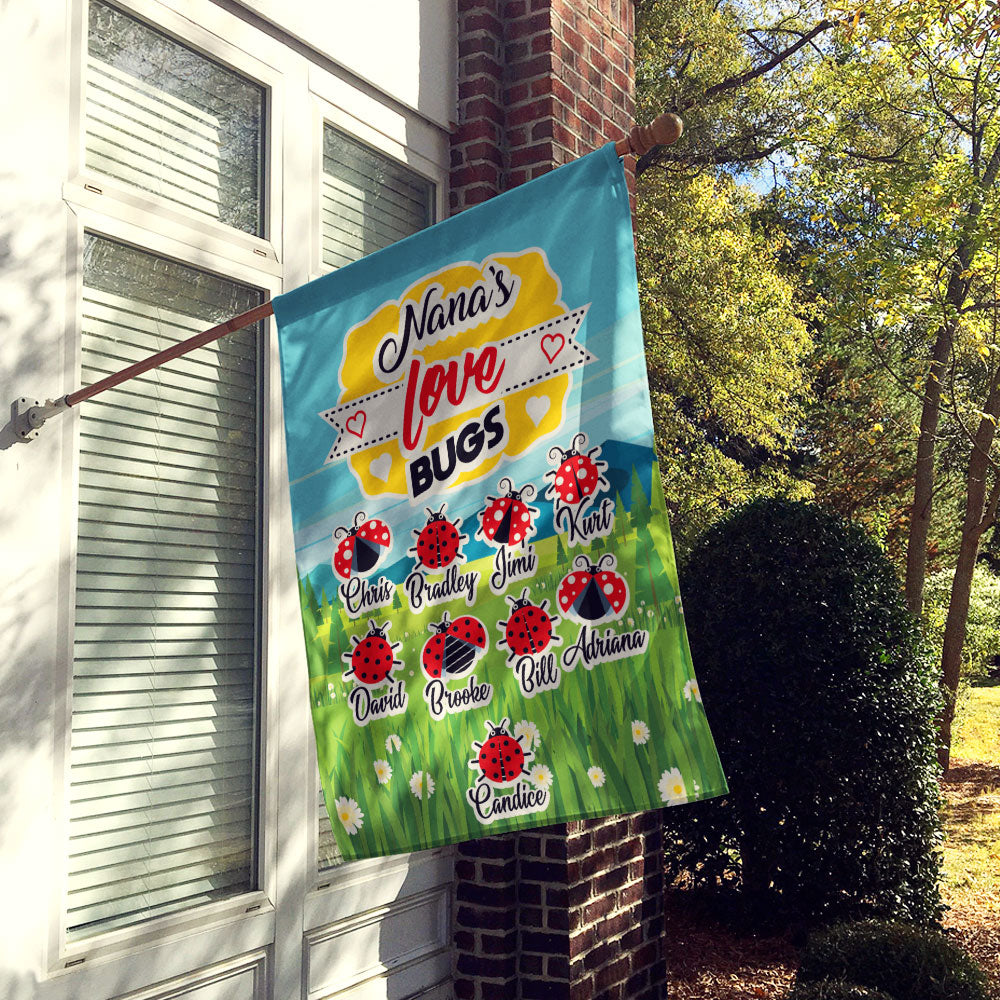 Grandma’s Love Bugs Personalized Flag