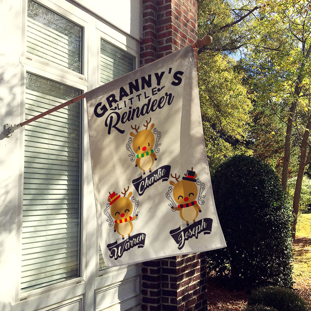 Grandma’s Little Reindeer Personalized Flag