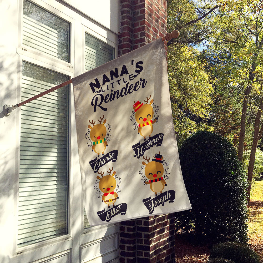 Grandma’s Little Reindeer Personalized Flag