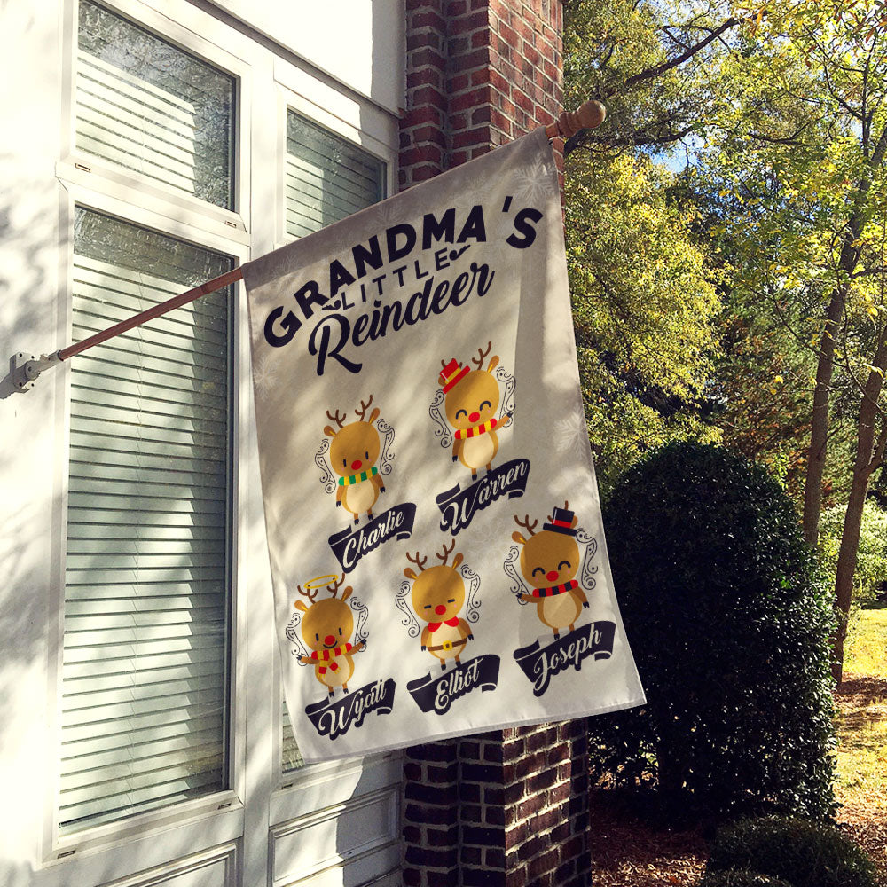 Grandma’s Little Reindeer Personalized Flag