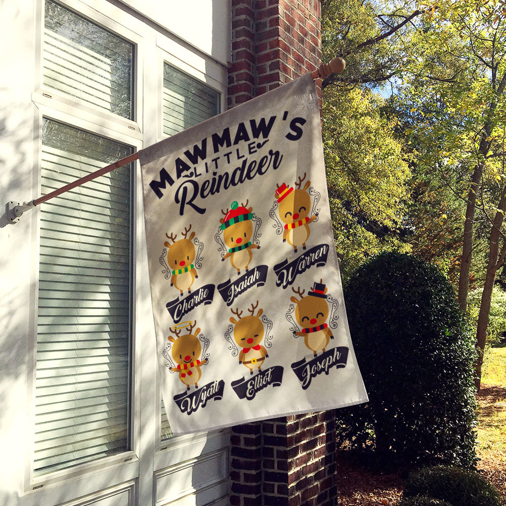 Grandma’s Little Reindeer Personalized Flag