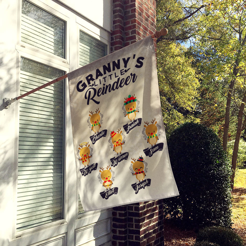 Grandma’s Little Reindeer Personalized Flag
