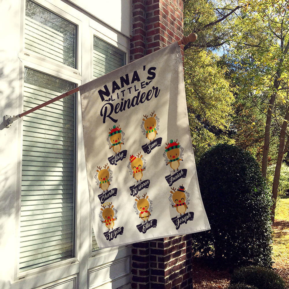 Grandma’s Little Reindeer Personalized Flag