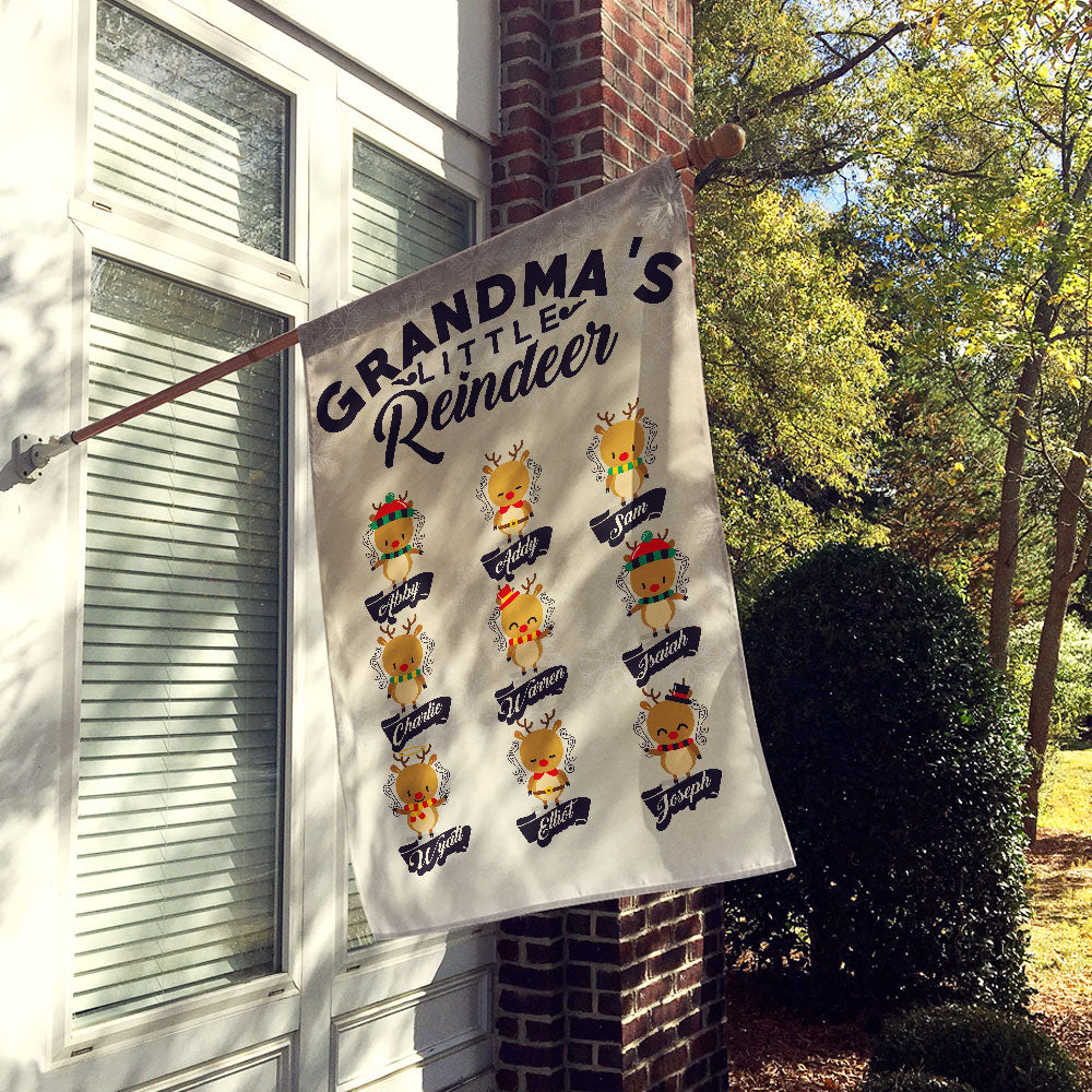 Grandma’s Little Reindeer Personalized Flag