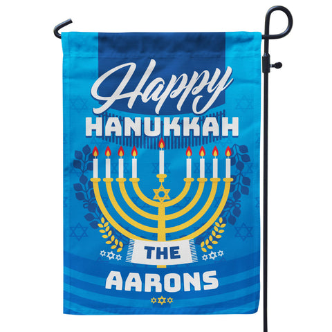 Happy Hanukkah Personalized Flag