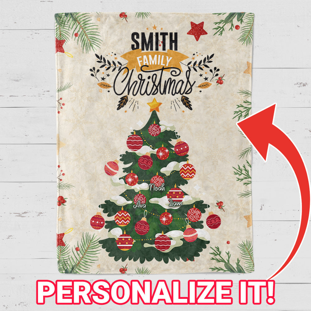 Family Christmas Personalized Blanket