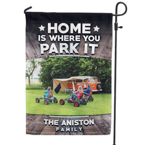 Home Is Where You Park It Photo Personalized Flag