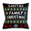 Family Name Ugly Christmas Personalized Throw Pillow Cover With Insert