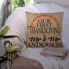 First Thanksgiving as Mr and Mrs Personalized Throw Pillow Cover With Insert