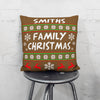 Family Name Ugly Christmas Personalized Throw Pillow Cover With Insert