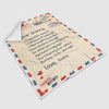 Air Mail Letter Grandma We Hugged This Fleece Blanket with Customized Names