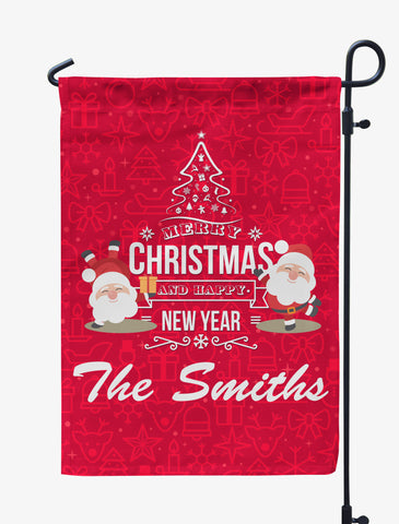 Merry Christmas & Happy New Year Personalized Flag