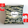 Camouflage Themed - Whenever You Touch This Personalized Throw Pillow Cover - 18