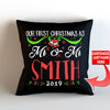 Our First Christmas As Mr. and Mrs. Personalized   Throw Pillow Cover - 18