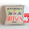 Our First Christmas As Mr. and Mrs. Personalized   Throw Pillow Cover - 18