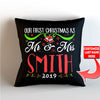 Our First Christmas As Mr. and Mrs. Personalized   Throw Pillow Cover - 18