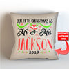 Our First Christmas As Mr. and Mrs. Personalized   Throw Pillow Cover - 18