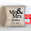 Mr and Mrs Personalized Throw Pillow Cover With Insert  – Style 3