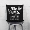 Mr and Mrs - Personalized Throw Pillow Cover with Insert - Style 1