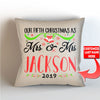 Our First Christmas As Mr. and Mrs. Personalized   Throw Pillow Cover - 18